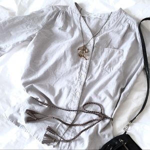 Casual stripe tunic blouse